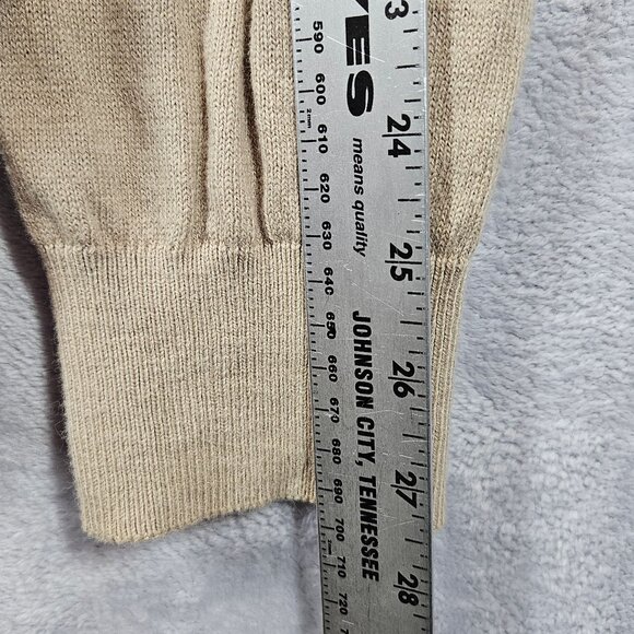 Glen Echo Mens Argyle Zip Pullover Sweater Size L Beige/Blue/White Golf Dad nerd - Picture 8 of 14